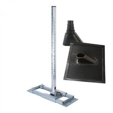 DELUXE Dachsparrenhalter 130cm Mast SAT Dach Halterung ALU Dachabdeckung schwarz