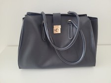 Furla Schultertasche Peggy L Handtasche schwarz Leder Tasche Shopper