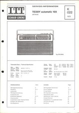 ITT/Graetz Original Service Manual für Teddy automatic 103
