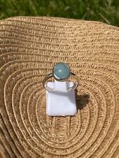 Ring Aquamarin 925 Sterlingsilber  Gr. 54 Blau Bandring Edelstein
