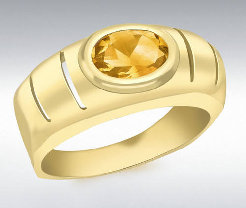 9ct gelbgold ovaler citrinring - ovaler,
