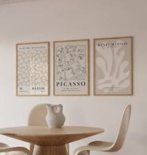 3er Set Picasso Matisse Motiv Minimalistisch Ästhetik Wandbild Leinwand Poster