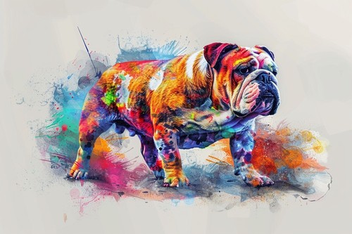 Bulldogge leinwand bild druck - bild,