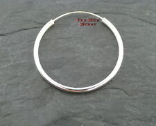 Ohrring einfache CREOLE rund 30mm Durchmesser Gothic Silber 925 Ohrschmuck Ohr