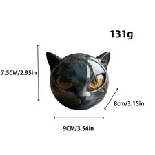 Schwarze Katze Steinfigur Harz