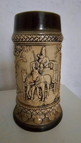 Bierkrug porzellan postkutsche - porzellan,