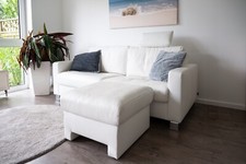 Ledercouch plus Hocker Ewald