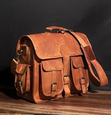 Herren echte Vintage Leder Messenger Laptop Aktentasche Satchel Bag Brown