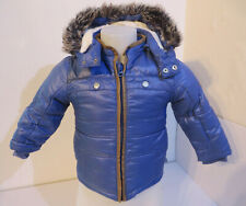 KANZ ° süsse Winterjacke Gr. 80 blau Kapuze mit Pelz Mädchen Baby Kleidung Jacke
