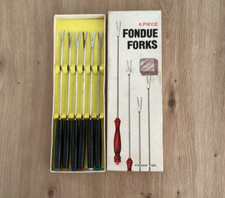 6 Fonduegabeln, Holz /