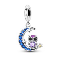 Original 925 Silber DIY Charm CZ Tier Katze Vogel Anhänger für Frauen Armband