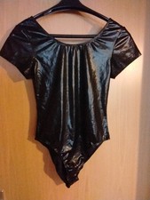 Gymnastikanzug Turnanzug schwarz hochglänzend  XL (eher M-L)