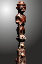 MAKUA MAKONDE figürlicher Löffel, ca 38cm, Ehem Steffens Coll, Johannesburg