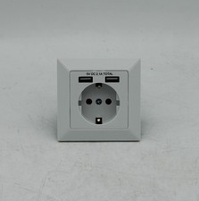 deleyCON 1x Einbausteckdose mit 2x USB Wandsteckdose Schutzkontakt Steckdose Unt