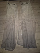 2 Vorhänge Gardine Weiß Grau B;135/L:140cm