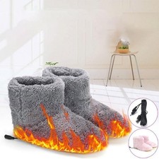 USB Heizung Schuhe Unisex elektrisch beheizte Stiefel Plüsch Fußwärmer