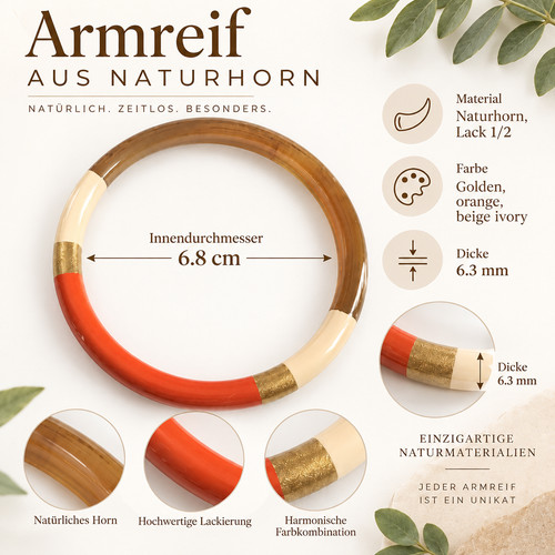 Armreif aus naturhorn gold - naturhorn,