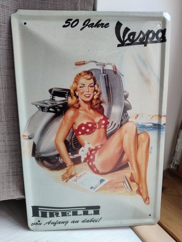 Vespa blechschild retro - blechschild,