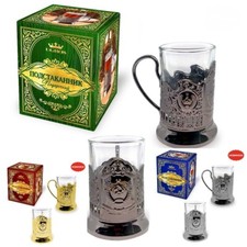 Teeglashalter mit Glas Tee Glashalter Geschenkidee Подстаканник 200 ml UDSSR