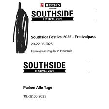 Southside Festival ticket 2025 4x Festivalpass inkl Parken