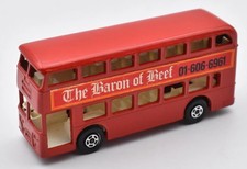 Matchbox Superfast #74 Daimler London Bus rot Baron of Beef. Lesney England Base