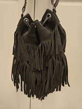 Pieces schwarze Leder Tasche