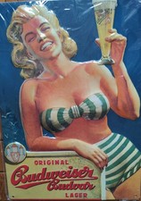 Bierwerbung,Blechschild Budweiser Pils Nr.2, Budweiser Brauerei 