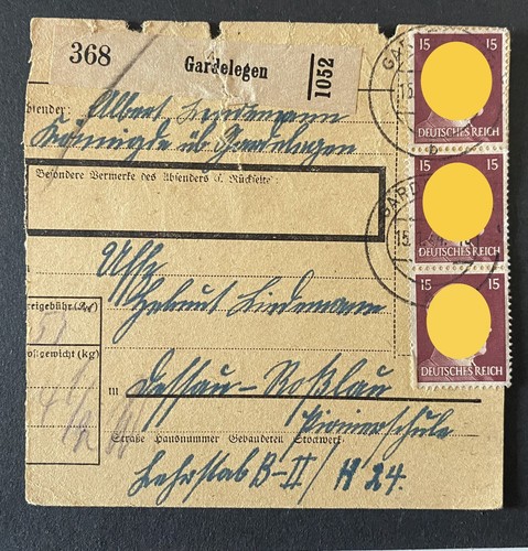 Paketkartenabschnitt
