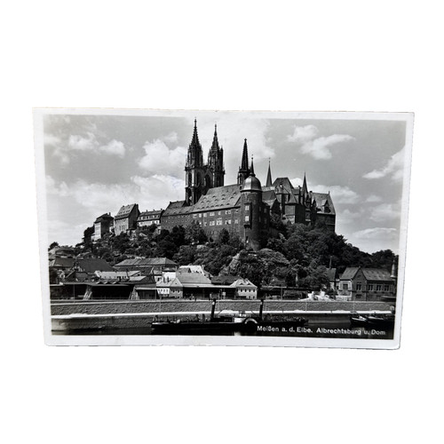 Postkarte meißen elbe dampfer - elbe,