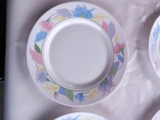 Vintage Französischer Flo Arcopal 6 Speiseteller Teller flache Speise-Teller