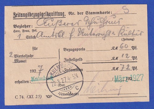 Reich 1927 - dt.,