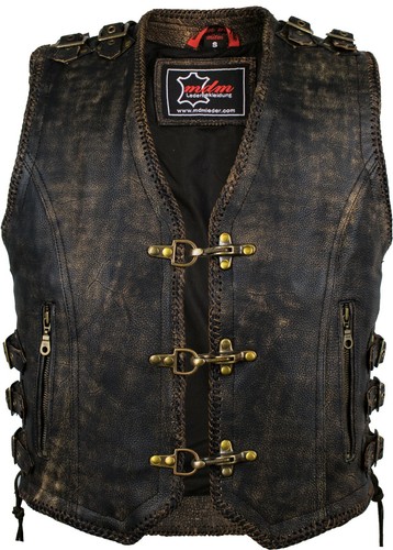 Vintage herren lederweste - vintage,