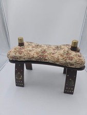 Vintage Fußbank mit Messing &