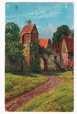 Künstler AK. PELUBA * 285, Gemälde Torhaus mit Burg