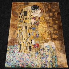 Gustav Klimt Der Kuss 110 x 80 cm Seidenteppich Orient Teppich Handgeknüpft