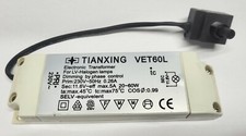 TIANXING Modell VET60L LV-Halogentransformator 11,5V SELV 20-60 Watt 60W R+