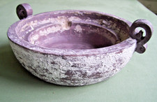 Schöne Schale f. Zimmer Brunnen oder Dekoration Weiß Patiniert auf Grau Ø23cm