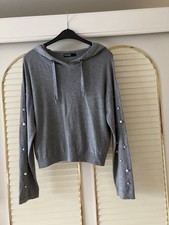 Damen Pullover Gr. S von One Page, langarm mit Perlen u. Kapuze S. Art-Be.