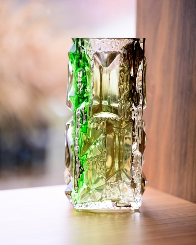 Czech brutalist glass - brutalist, vase