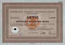 Zellstoff Schwaben 1971 Ehingen Donau Stuttgart Hannover 100 DM Alfred Gronau