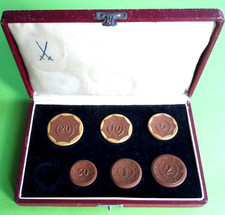 Porzellan Münzen Notgeld Sachsen 1921 * 50 Pfennig bis 20 Mark im Etui Meissen