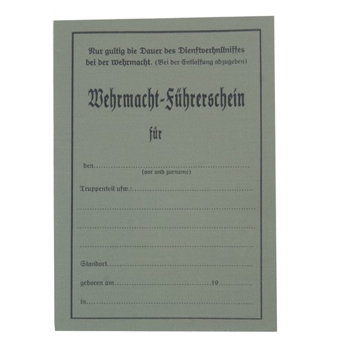German ww2 führerschein - german, wh