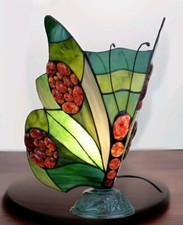 XXL Schmetterling Bernsteinlampe Tischlampe Edelstein Lampe Bernstein Tiffany 