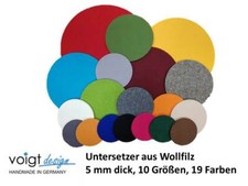 Untersetzer WOLLFILZ 5 mm rund