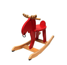 Kinderspielzeug Schaukelpferd aus Holz im ansprechender Elch optik