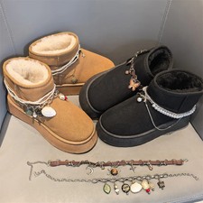 Bunte Schneestiefel-Quastenkette Ethno-Stil Schuhdeko Winter Accessoire