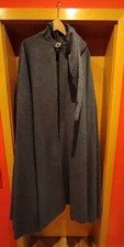 LARP Umhang Mantel mit Kaputze 100% Wolle Grau