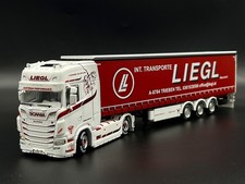 Scania S Highline CS20H 4x2 Gardinenplanenanhänger "Liegl" WSI LKW Modell 1:50