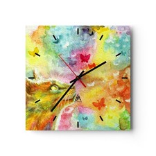 Wanduhr 30x30cm Analog Glasuhr