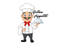 Guten Appetit Koch serviert